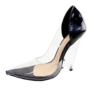 Women’s Black/ Transparent Pointed Toe Heels